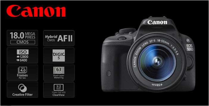 Canon EOS 100D Digital SLR camera FULL HD Professional Camera | 18-55mm Lens KIT | 18 MP