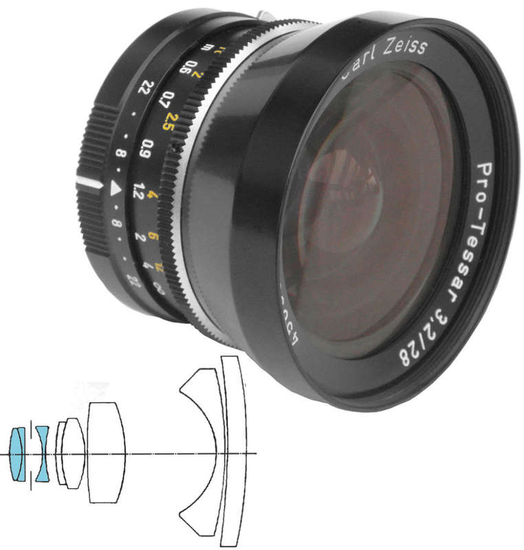 Carl Zeiss Pro-Tessar Pro Tessar 1:3.2 3.2 28mm Lens Rolleiflex