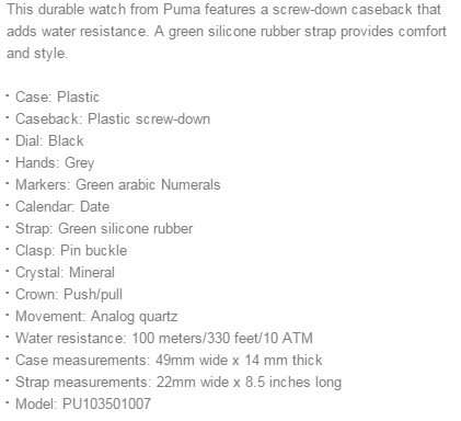 Puma Men's Iconic Army Green Rubber Analog Quartz Watch - PU103501007 - BRAND NEW *** PUMA ***