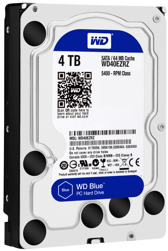 Western Digital BLUE 4TB HDD Internal 3.5" - 5400rpm SATA 6Gb/s 64MB Cache 3.5" Internal Hard Drive