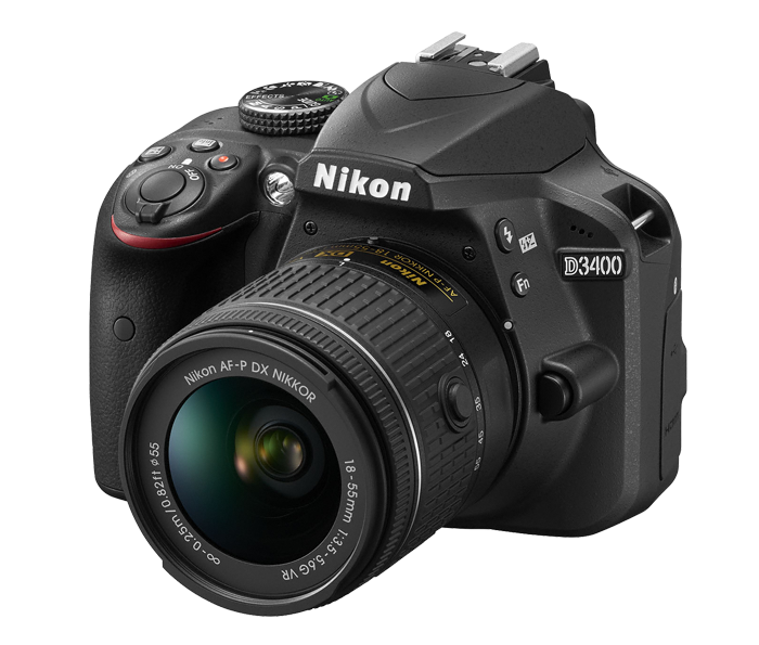 Nikon D3400 24.2 MP CMOS Digital SLR Camera body + Nikon AF-P 18-55 VR Lens Kit