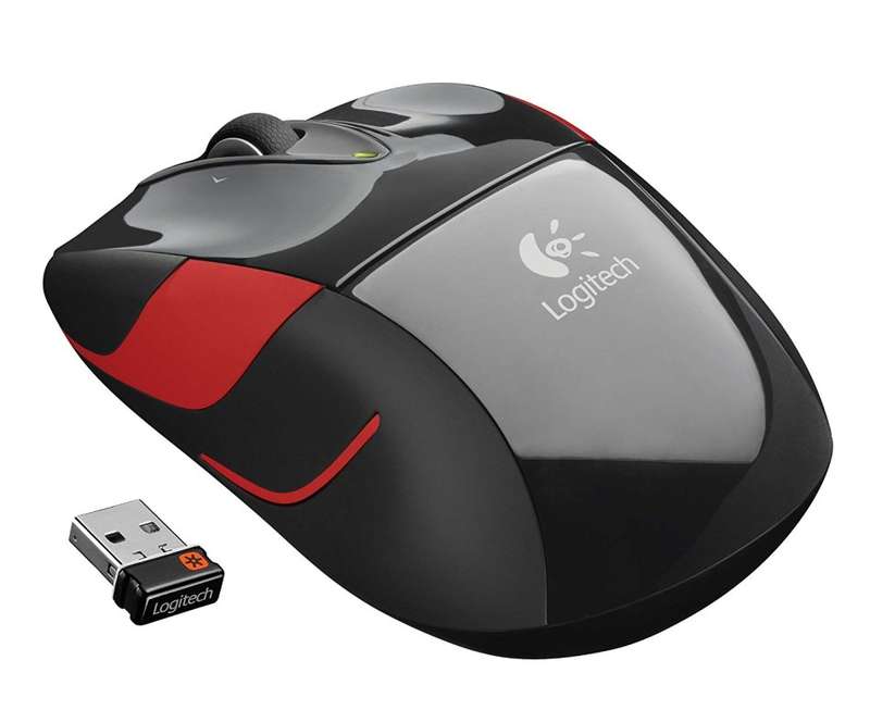Logitech M525 Wireless Optical mouse with Built-in scroll wheel Black/red