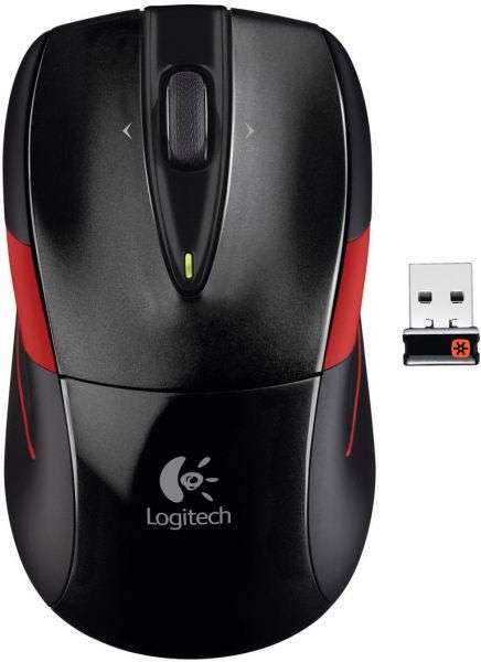 Logitech M525 Wireless Optical mouse with Built-in scroll wheel Black/red