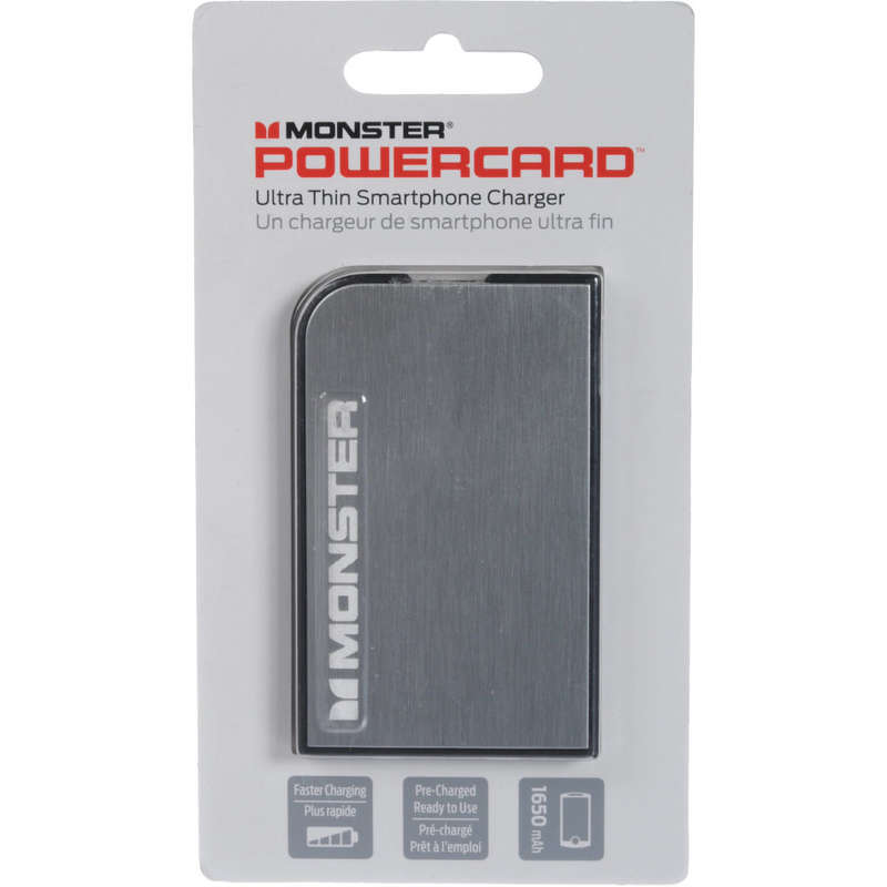 Monster Powercard - Powerbank - Credit card sized [SILVER]