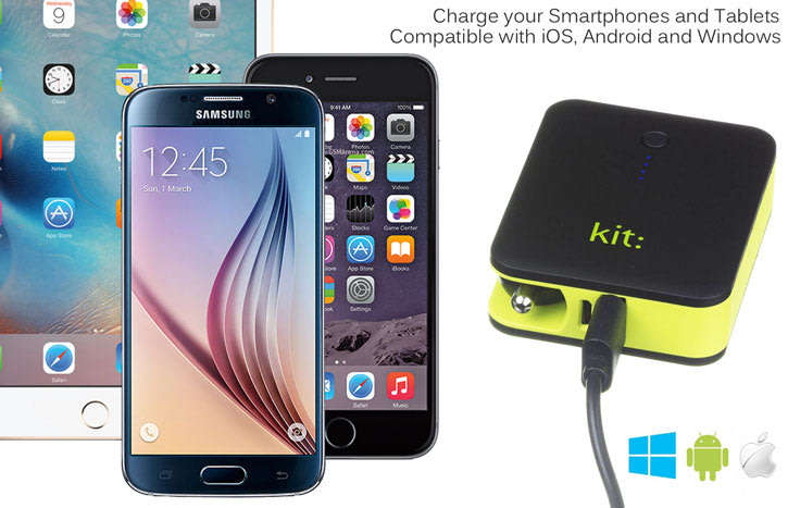 Kit: 2-in-1 Micro USB In-Car Charger with 3000 mAh Power Bank for Smartphone, Tablet and MP3 Device