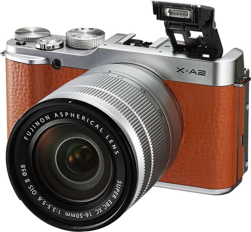 Fujifilm X-A2 Mirrorless Brown Digital Camera with XC16-50mm F3.5-5.6 II Lens Kit