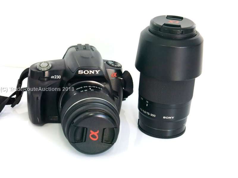 SONY ALPHA A230 DIGITAL DSLR CAMERA Twin Lens KIT 18-55 Lens & 75-300 Lens