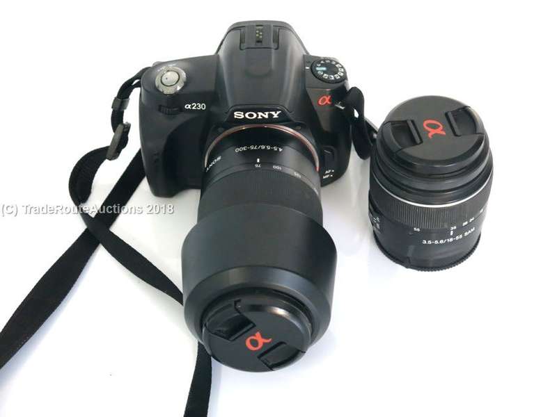 SONY ALPHA A230 DIGITAL DSLR CAMERA Twin Lens KIT 18-55 Lens & 75-300 Lens