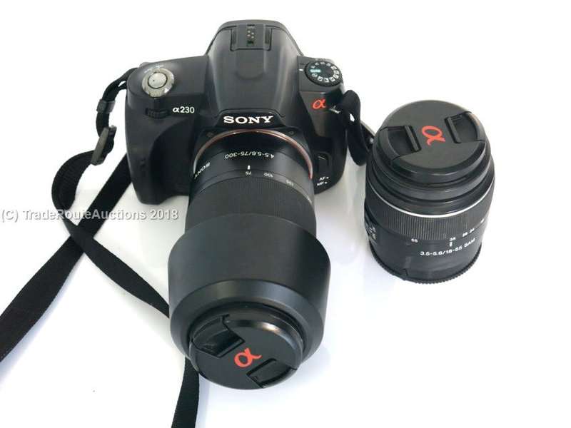SONY ALPHA A230 DIGITAL DSLR CAMERA Twin Lens KIT 18-55 Lens & 75-300 Lens