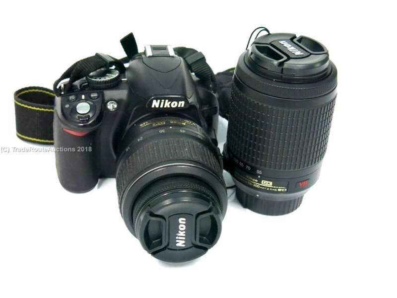 NIKON D3100 DSLR CAMERA BODY | 14.2 megapixels | 18-55mm | 55-200mm lens | TWIN VR LENS DSLR KIT