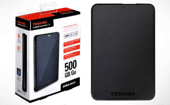 Toshiba Canvio Basics 500GB Portable External Hard Drive 2.5 Inch USB 3.0 - Black - HDTB305EK3AA