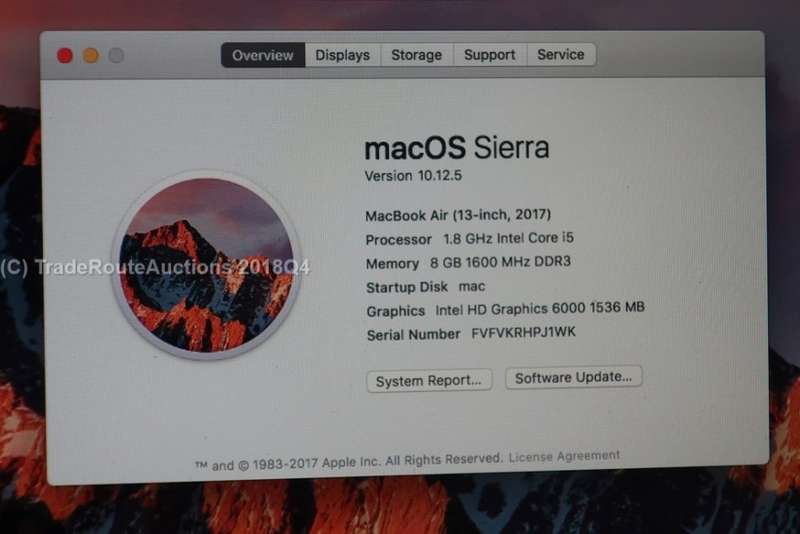 Apple MacBook Air 13.3-inch | Core i5 1.8GHz | 8GB RAM | 128GB SSD MACBOOK AIR 13 INCH 2017 MODEL