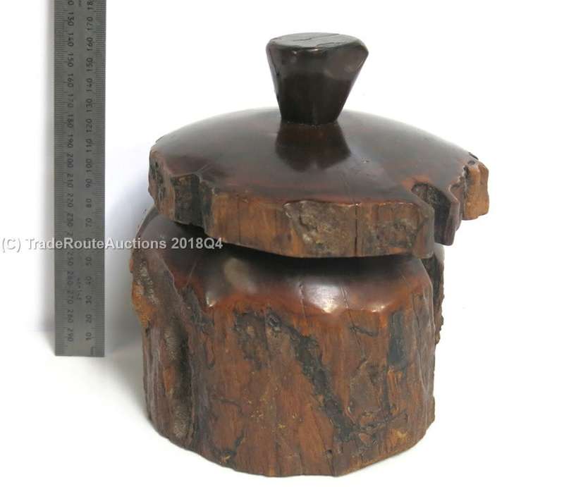 Wooden Jar with Lid Set Polished - Antiques