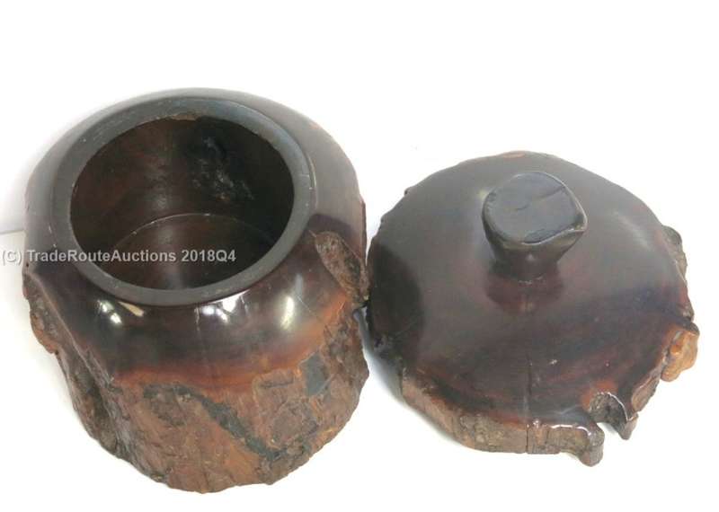 Wooden Jar with Lid Set Polished - Antiques