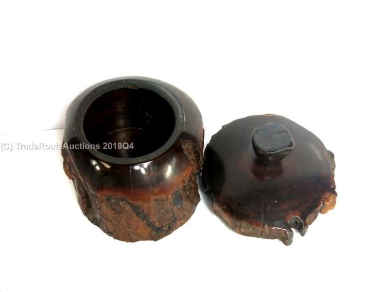 Wooden Jar with Lid Set Polished - Antiques