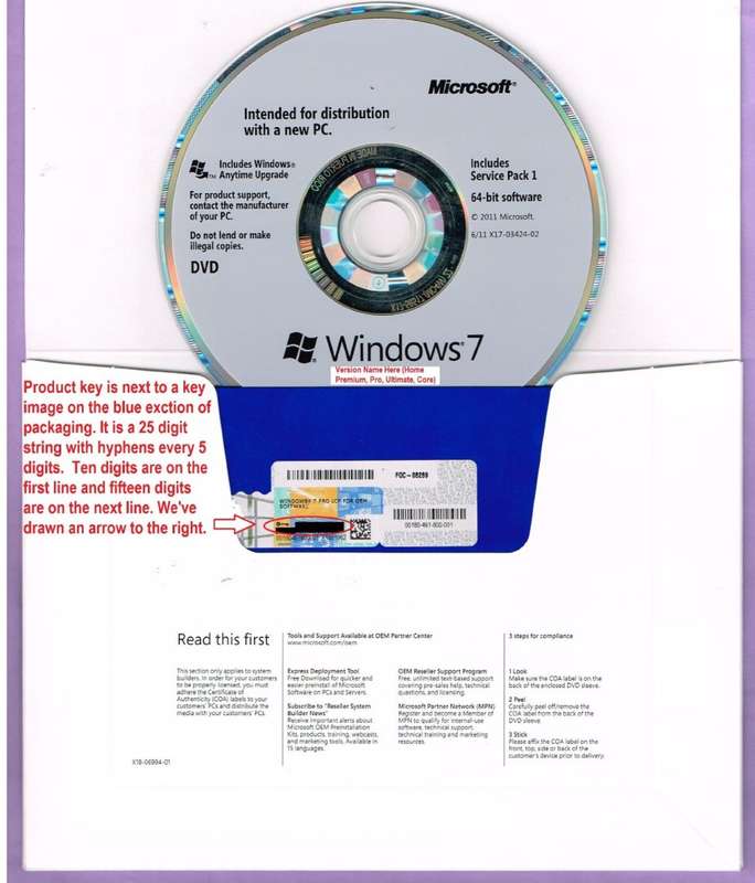 Windows 7 Professional SP1 64bit DVD Pack - with Licence