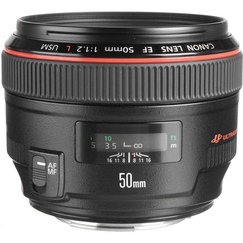 Canon EF 50mm f/1.2 L USM Ultrasonic Lens for Canon DSLR Cameras - Top of the Range