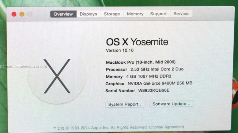 Apple MacBook Pro 13.3 inch | Core 2 Duo 2.53 Ghz | 4GB DDR3 RAM | 250GB HDD