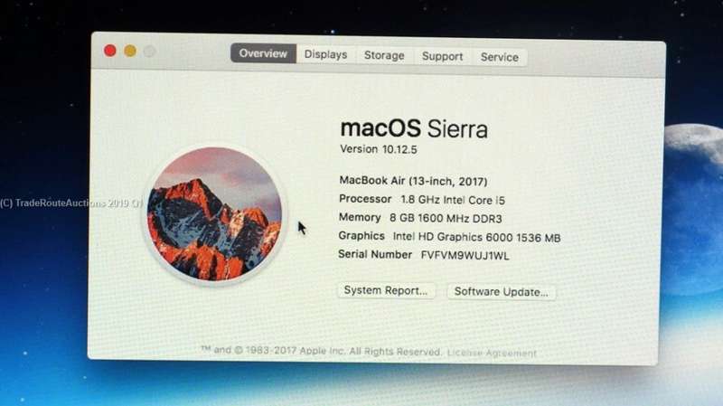 MacBook Air 13.3-inch | Core i5 1.8GHz | 8GB RAM | 256GB SSD MACBOOK AIR 13 INCH 2017 MODEL