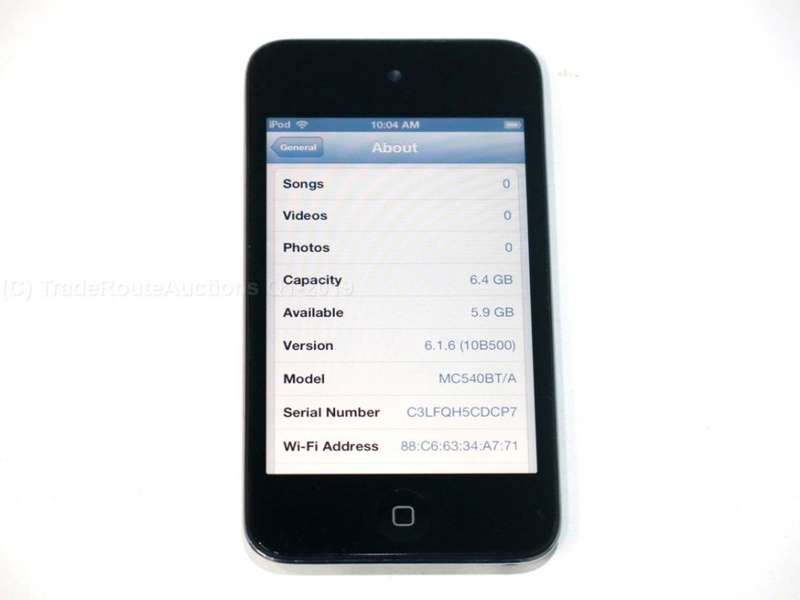Apple iPod Touch 4th Generation Black | 8GB Retina Display | MC540BT/A | A1367