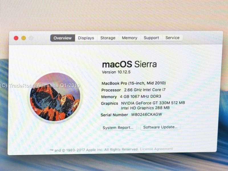 Apple MacBook Pro 15.4-inch | Core i7 2.66GHz | 4GB DDR3  | 500GB HDD *** GENUINE APPLE ***