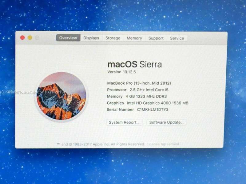 MacBook Pro 13.3-inch | Core i5 2.5GHz | 4GB DDR3 RAM | 320GB HDD | INTEL HD GRAPHICS - MACBOOK