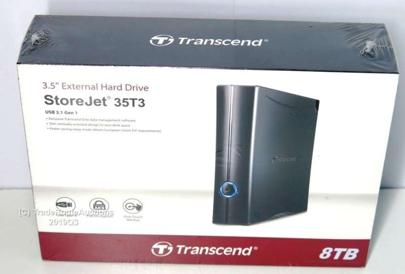 BRAND NEW - BOXED - Transcend StoreJet 8TB 35T3 3.5" External HDD - USB 3.1, Plug & Play