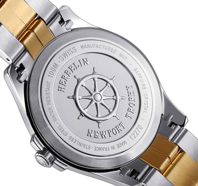 MICHEL HERBELIN NEWPORT TROPHY 12270/BT22 GENTS DATE TWO-TONE WATCH
