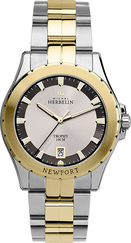 MICHEL HERBELIN NEWPORT TROPHY 12270/BT22 GENTS DATE TWO-TONE WATCH