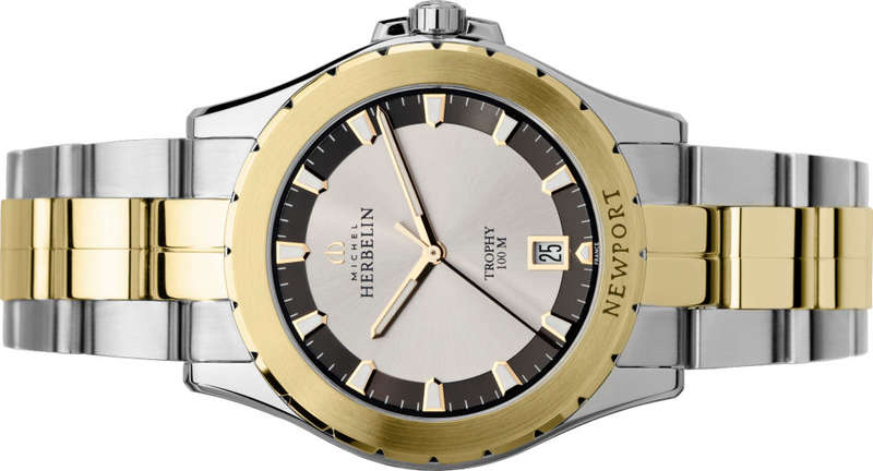 MICHEL HERBELIN NEWPORT TROPHY 12270/BT22 GENTS DATE TWO-TONE WATCH