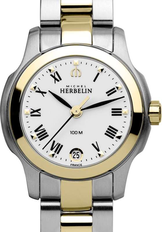Michel Herbelin Two-Tone Ambassador Ladies Watch with Roman dial & date - 12839/BT01