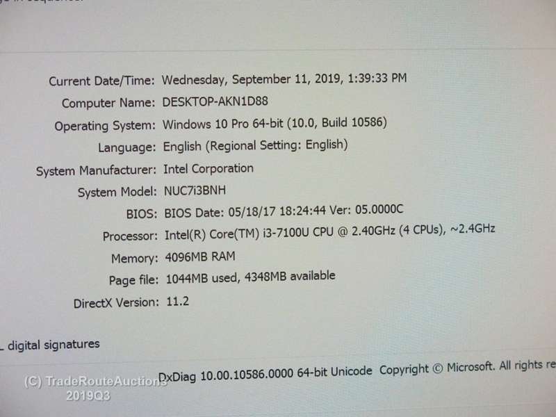 Intel NUC Mini-PC NUC7i3BNH | CORE i3 7100U 7th Gen 2.4GHz | 4GB RAM | 750GB HDD