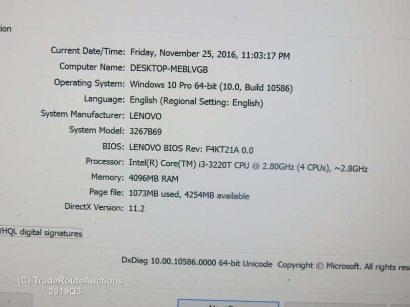 Lenovo ThinkCentre M72E M3267 MINI DESKTOP PC | Core i3 3220T CPU @ 2.8GHz | 4GB RAM | 320GB HDD