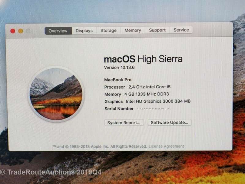 MacBook Pro 13.3-inch | Core i5 2.4GHz | 4GB DDR3 RAM | 500GB HDD | INTEL HD GRAPHICS