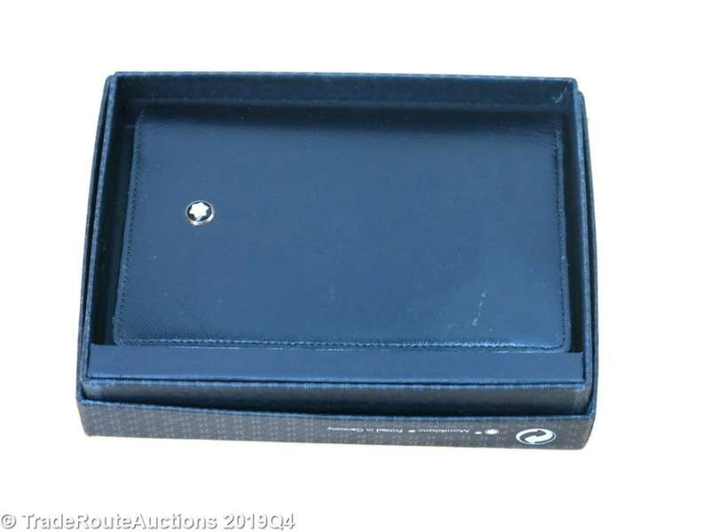 Boxed - Montblanc Meisterstück Leather business card holder, Black - MB30304 *** MONT BLANC ***