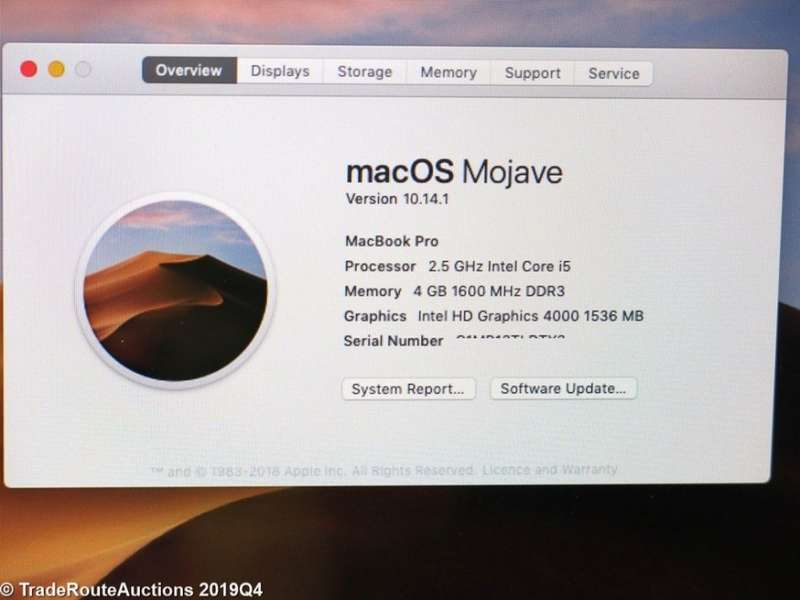 MacBook Pro 13.3-inch | Core i5 2.5GHz | 4GB DDR3 RAM | 500GB HDD | MD101 | INTEL HD GRAPHICS