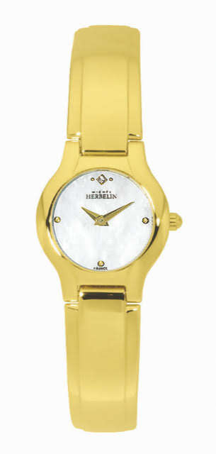Michel Herbelin Gold Plated Ladies Watch - 17045/BP19
