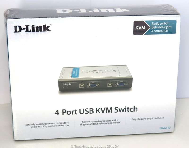 D-Link DKVM-4U 4-Port USB KVM Switch - Share Monitor, Keyboard & Mouse with 4Pcs or Servers