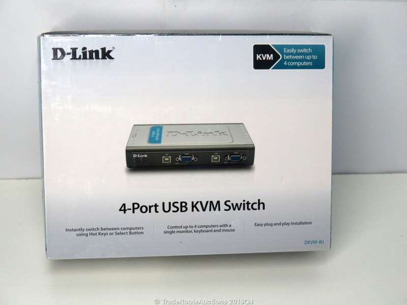 D-Link DKVM-4U 4-Port USB KVM Switch - Share Monitor, Keyboard & Mouse with 4Pcs or Servers
