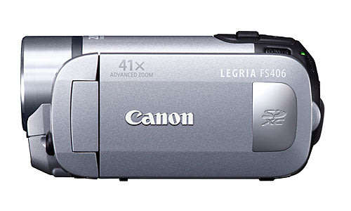 Canon LEGRIA FS406 Camcorder - Silver (41x Optical Zoom, 2.7 inch Widescreen LCD)