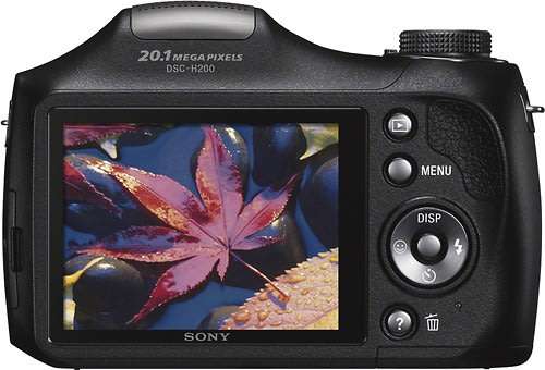 Sony Cybershot DSC-H200 Black 20.1MP 26X Optical SteadyShot image stabilization Digital Camera