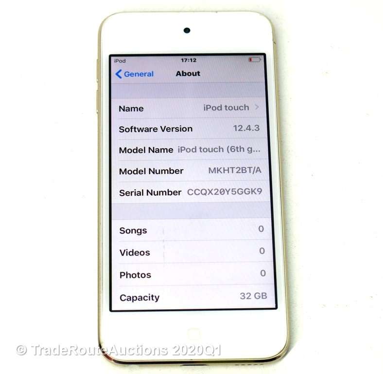 Apple iPod Touch | WHITE/GOLD | 32GB | 6th Generation | A1574 | MKHT2BT/A | RETINA DISPLAY