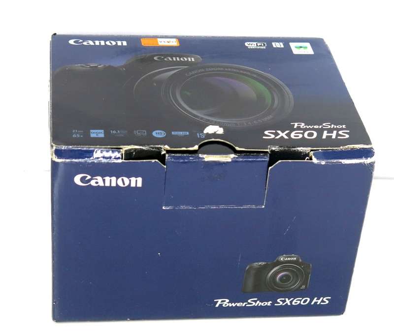 Boxed Canon Powershot SX60 HS 16.1MP Digital Camera 65x Optical Zoom Lens 3-inch LCD Tilt Screen