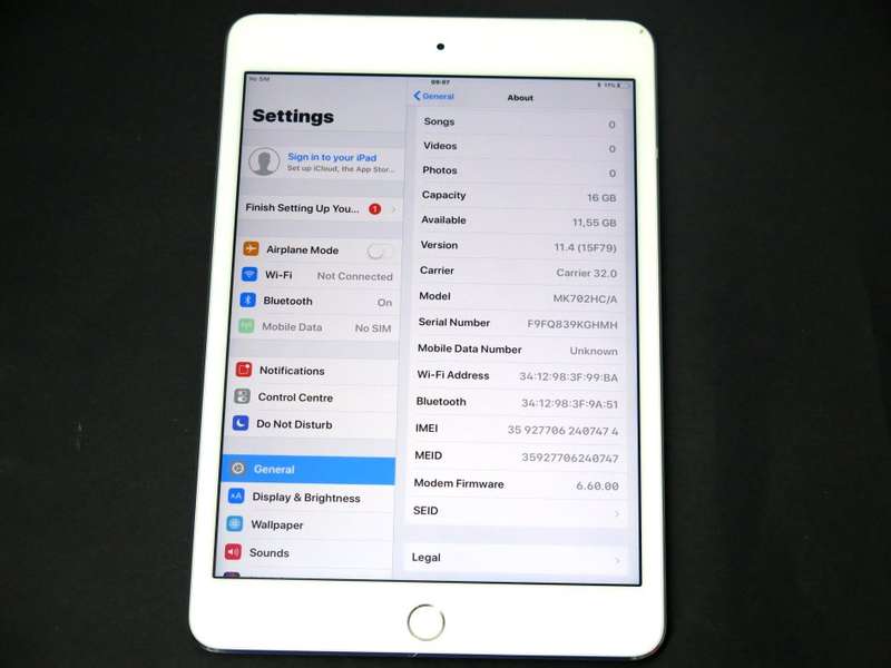 IPAD MINI 4 | 16GB | WIFI + CELLULAR  SILVER | RETINA | A1538 | MK702HC/A