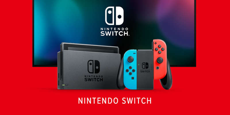 Nintendo Switch Console With Neon Red and Neon Blue Joy-Con