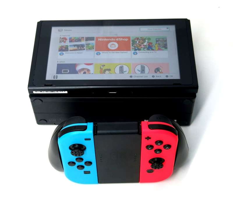 Nintendo Switch Console With Neon Red and Neon Blue Joy-Con