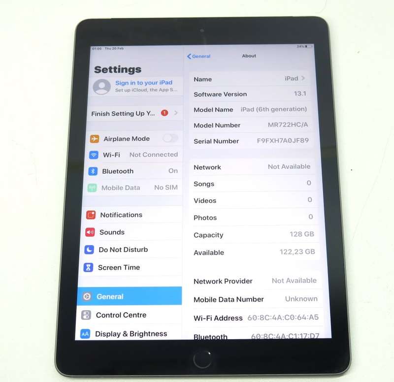 Apple iPad 6th Gen 2018 | MR722HC/A | CELLULAR + WiFi | 128GB | Space Grey | A1954 | RETINA IPAD 6