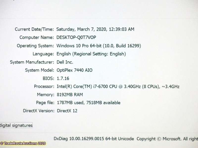 Dell OptiPlex 7440 23.8 inch AIO All in one Desktop PC