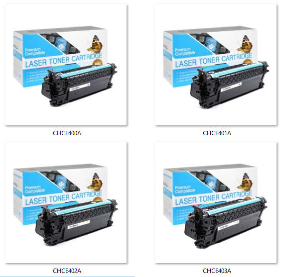 HP Compatible Toner Cartridges HP507A SET OF 4 (Black, Cyan, Yellow & Magenta) CE400A 401A 402A 403A