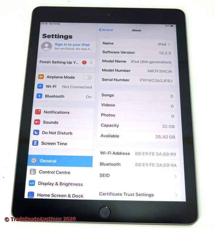 Apple iPad 6th Gen 2018 | MR7F2HC/A | WiFi  only | 32GB | Space Grey | A1893 | RETINA IPad6